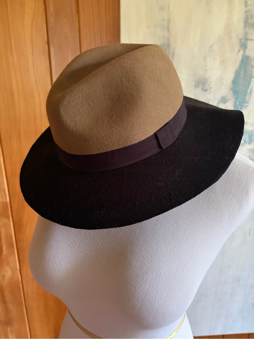 Ecote Urban Outfitters Two-Tone Wool Fedora Hat in Brown and Black. Fall.
